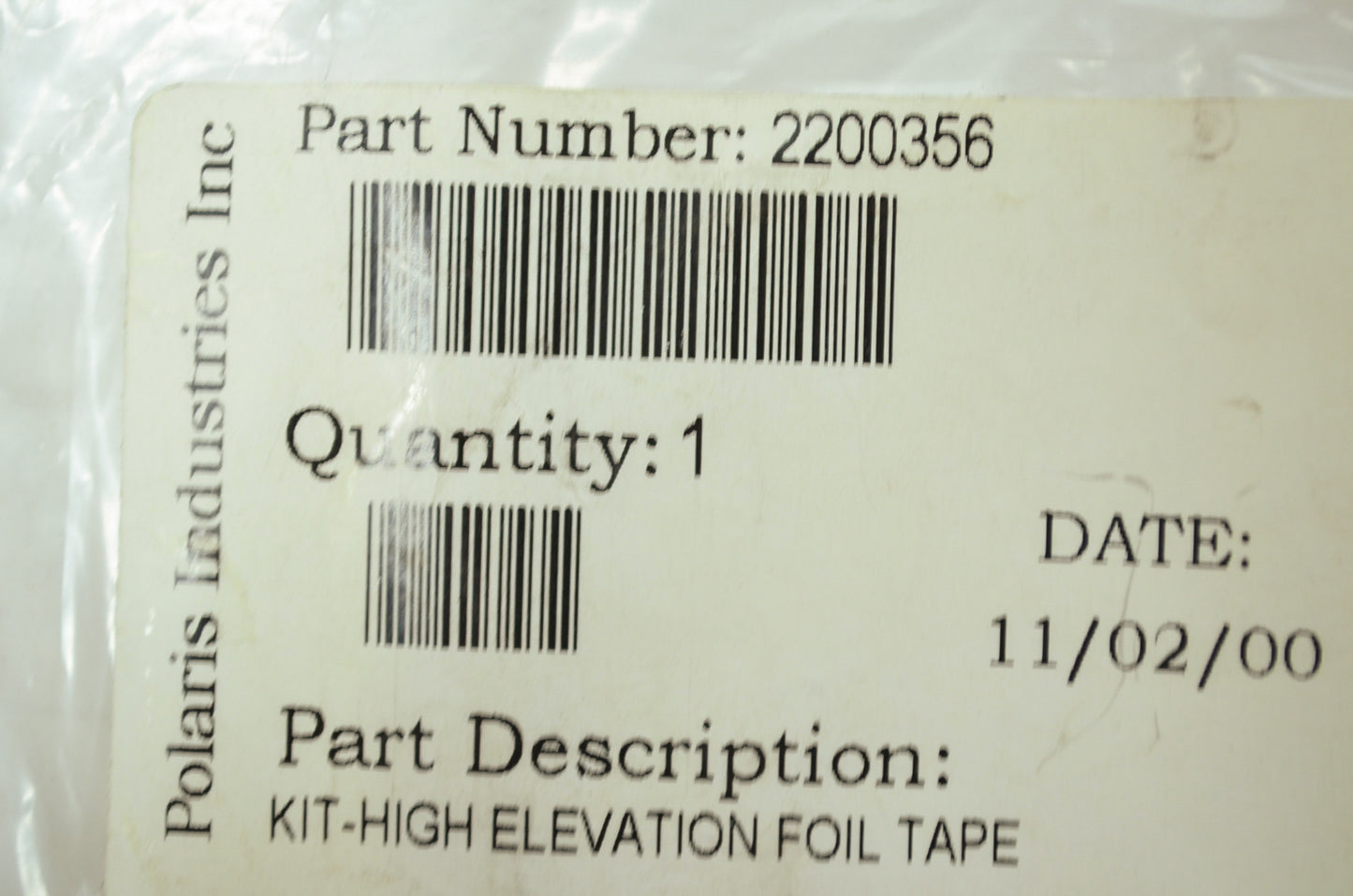 New OEM Polaris 2200356 Tape Foil Kit NOS