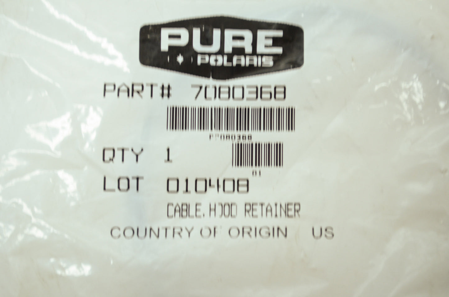 OEM Polaris 7080368 Hood Retainer Cable NOS