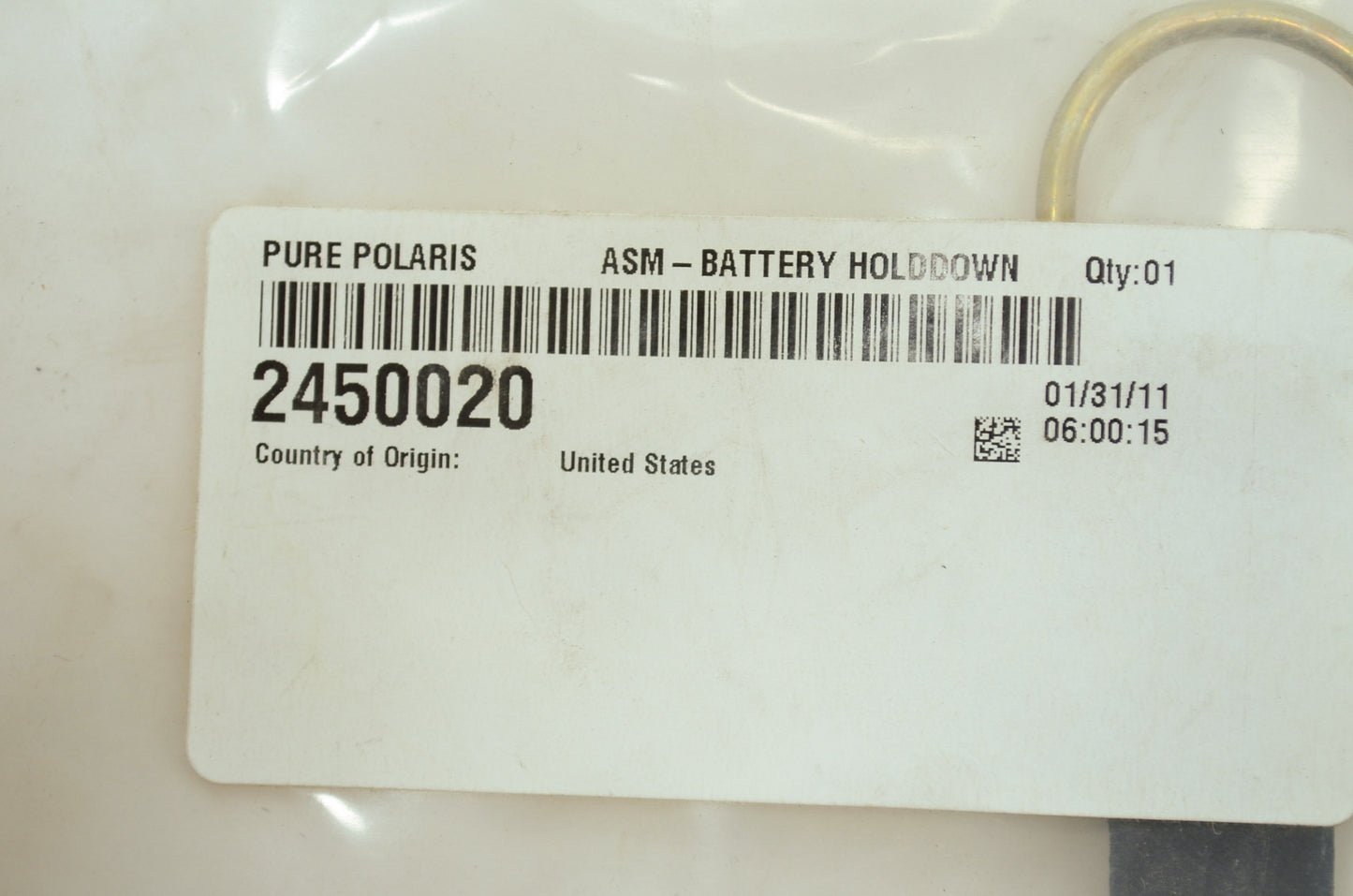 OEM Polaris 2450020 Battery Hold Down Strap Assembly NOS