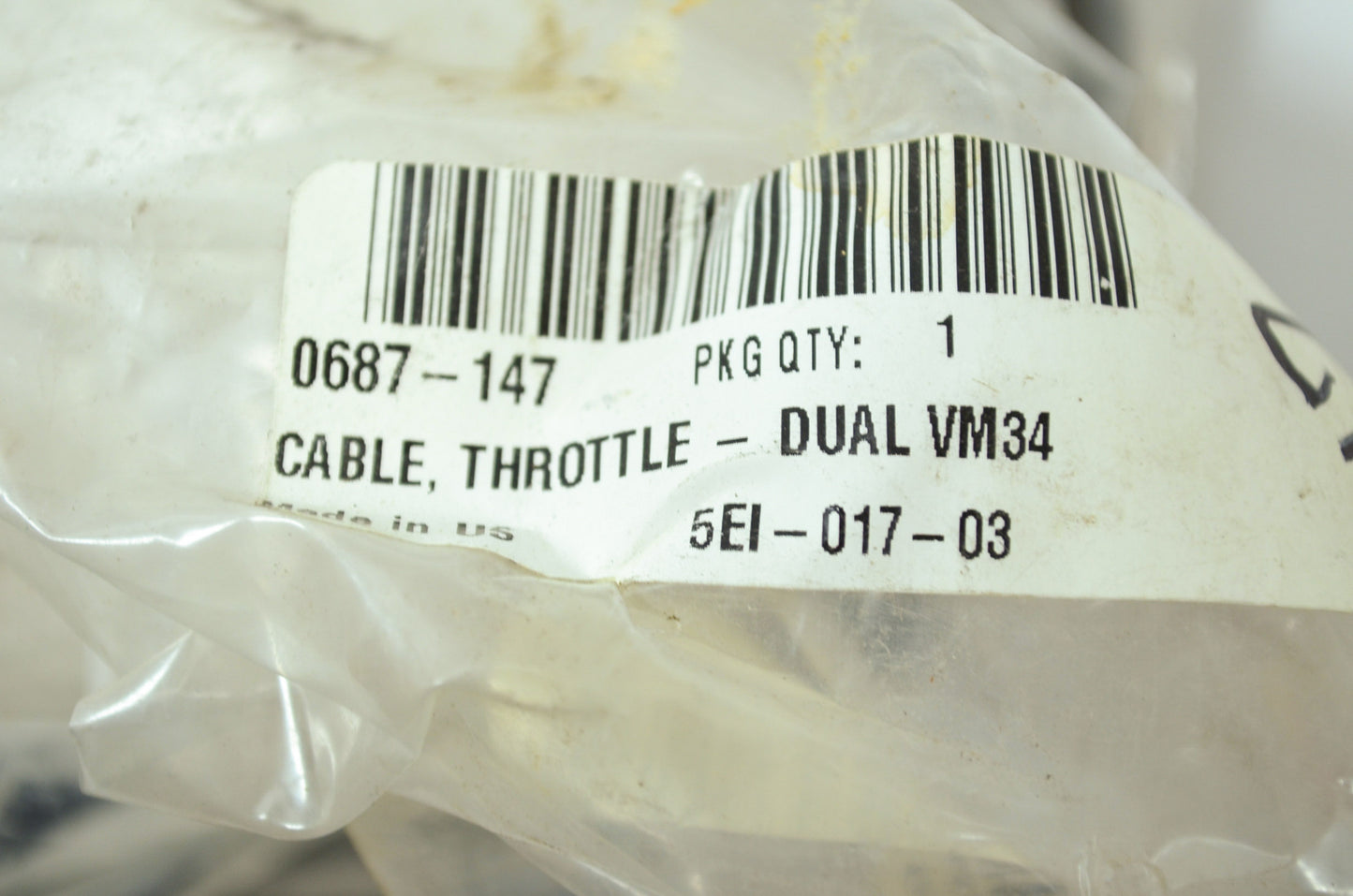 OEM Arctic Cat 0687-147 Dual Throttle Cable VM34 NOS