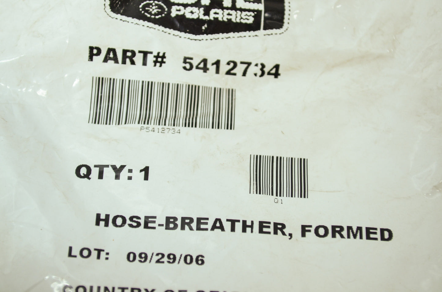 OEM Polaris 5412734 Formed Breather Hose NOS