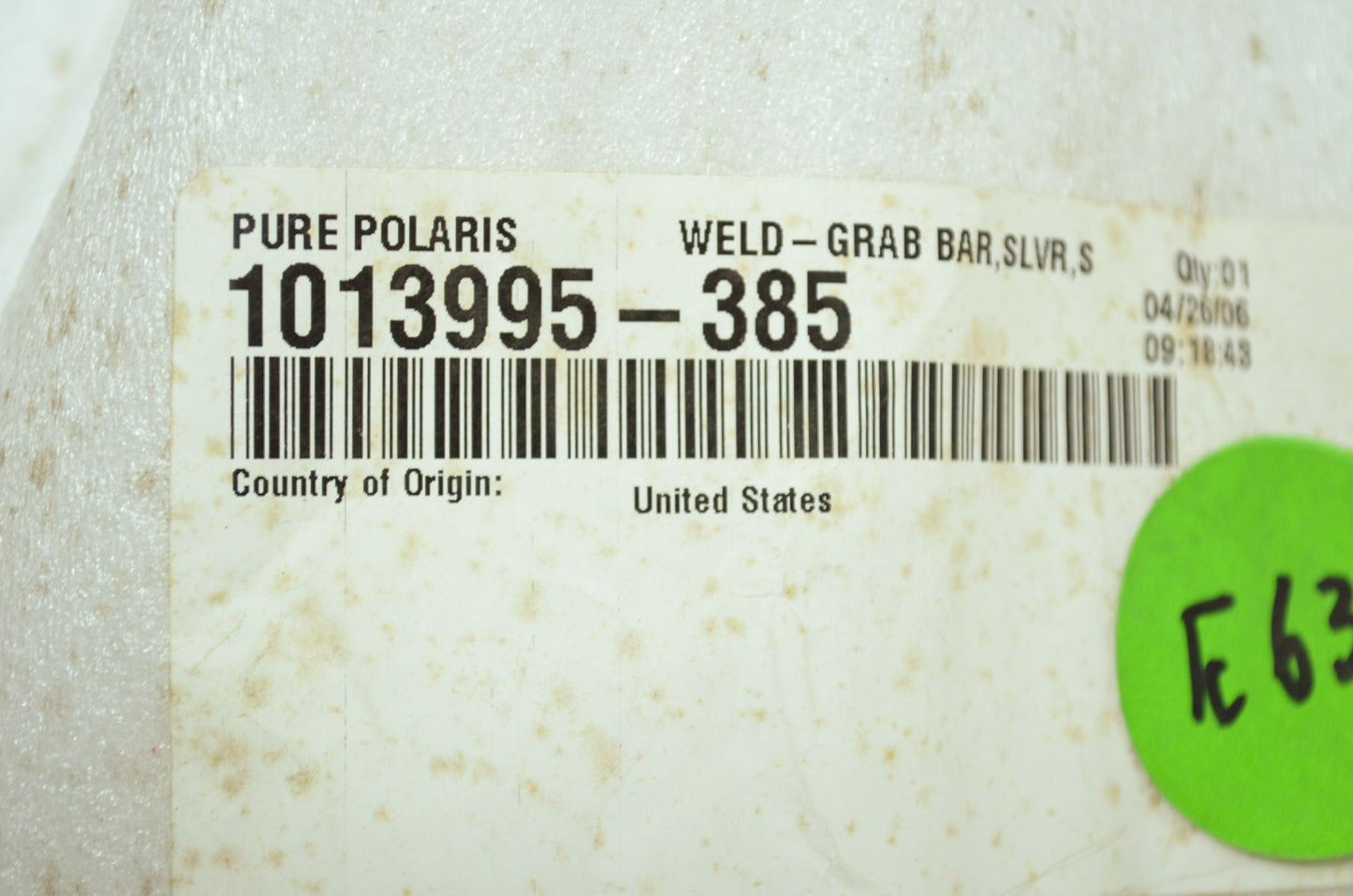 NEW OEM Polaris Grab Bar Black 2003-2005 Predator 500 1013995 NOS