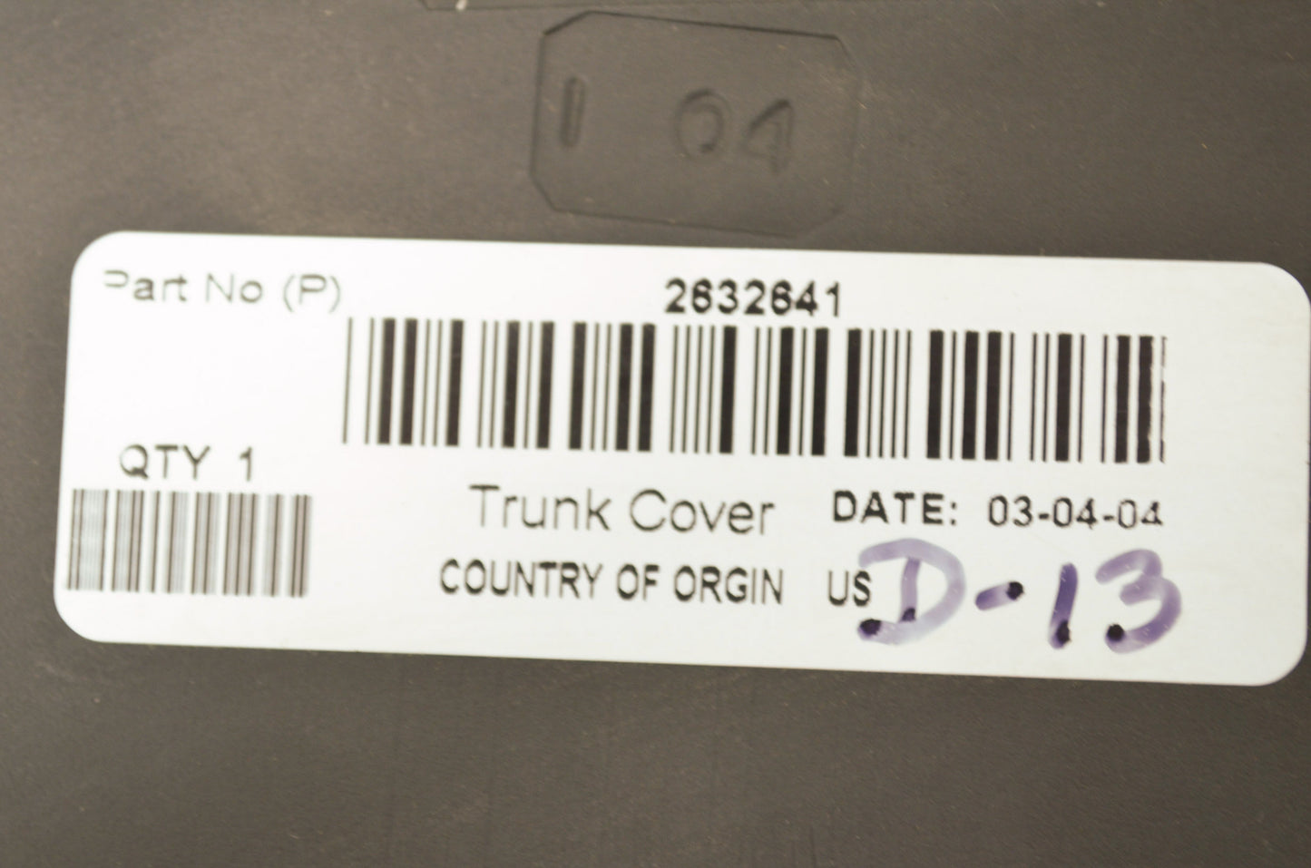 NEW OEM Polaris Trunk Cover Edge Touring 340 Frontier 2632641 NOS