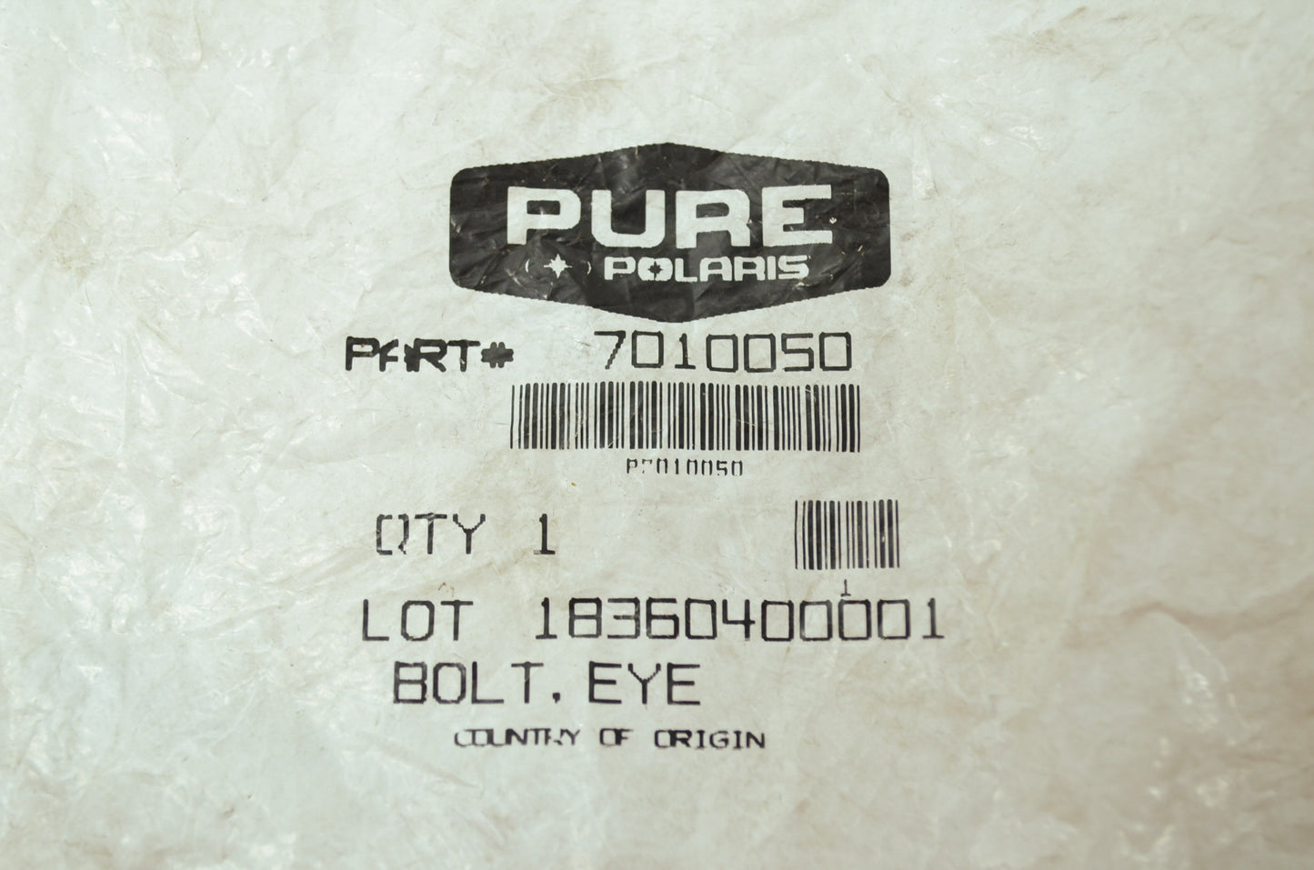 OEM Polaris 7010050 Eye Bolt NOS