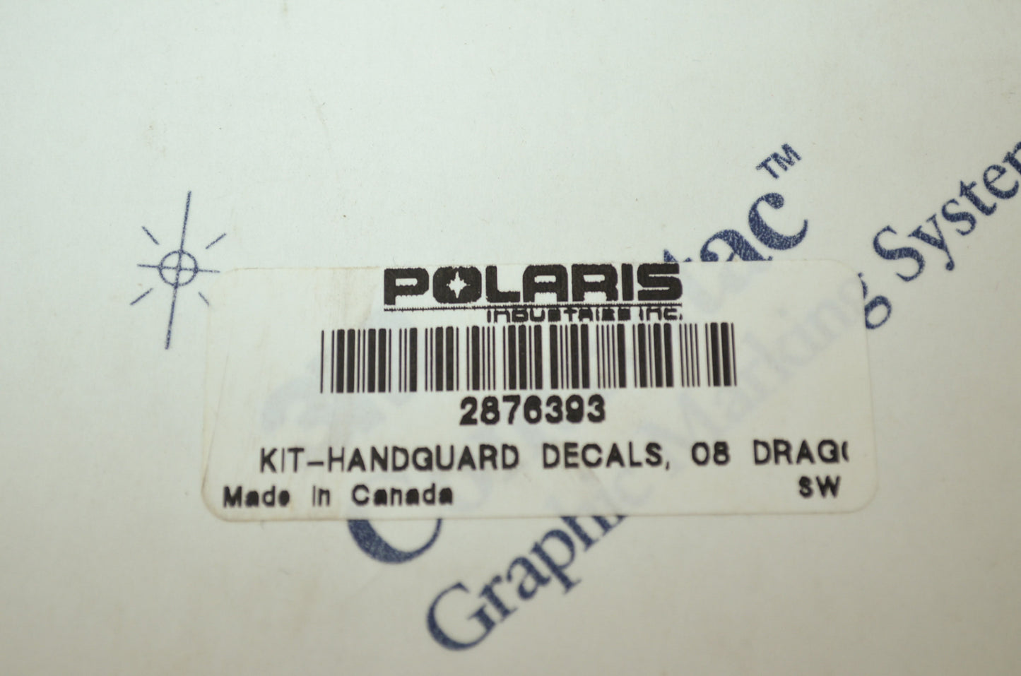 NEW OEM Polaris Snowmobile Handguard Decal Kit 2876393 NOS