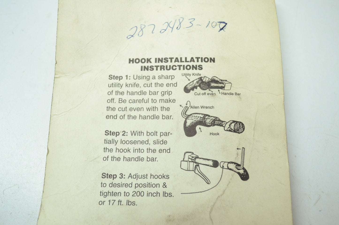 NEW OEM Polaris Handlebar Hook Extension Blue 2872483-107 NOS