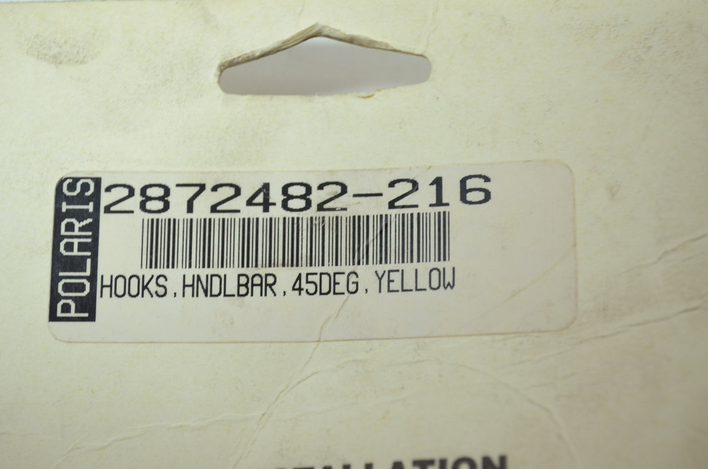 NEW OEM Polaris Handlebar Hook Extension Yellow 2872482-216 NOS