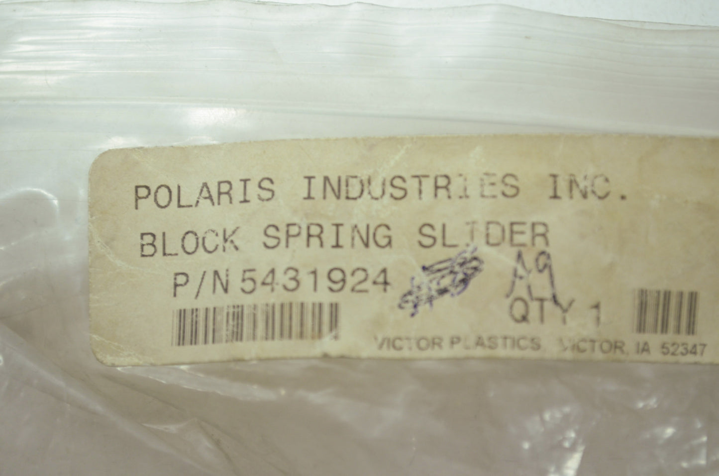 OEM Polaris 5431924 Spring Slider Block NOS