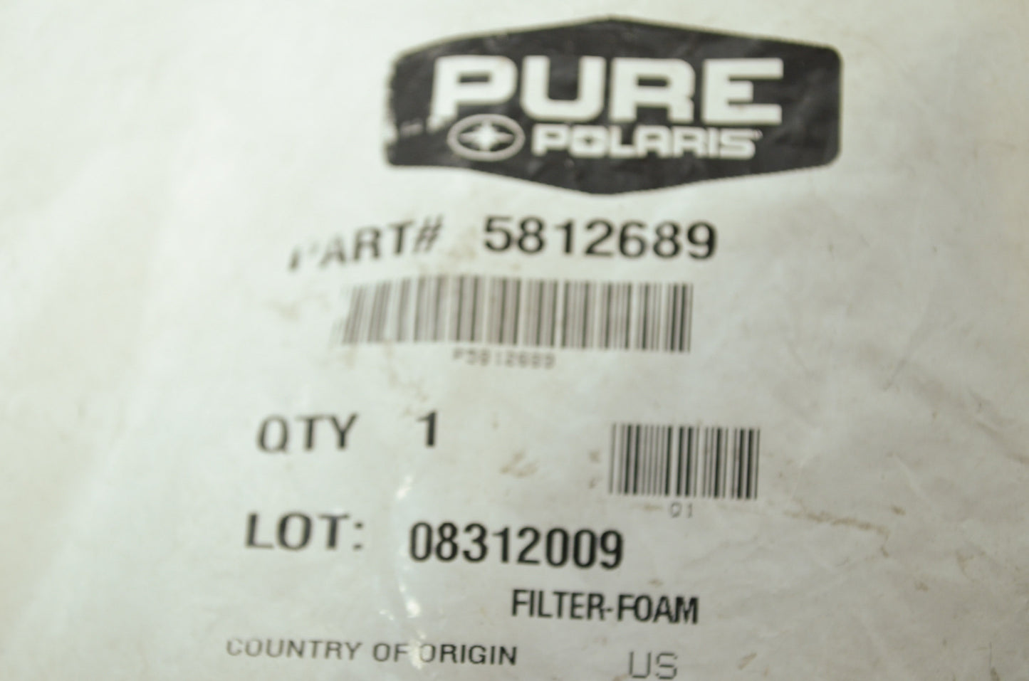 OEM Polaris 5812689 Foam Filter NOS