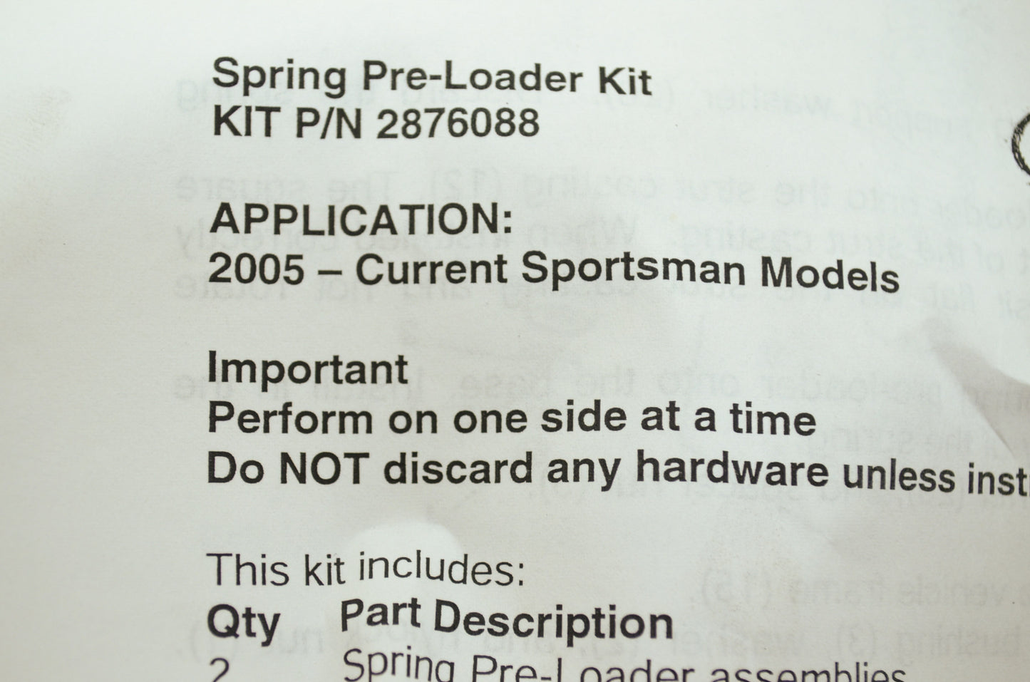 OEM Polaris 2876463 Front Spring Adjusters NOS