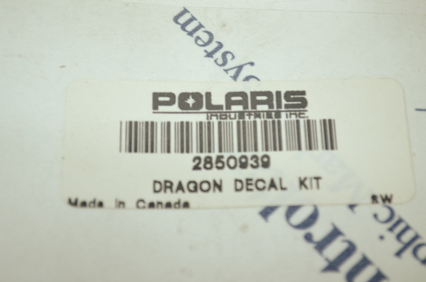 NEW OEM Polaris Handlebar Guard Decal Dragon Kit 2850939 NOS