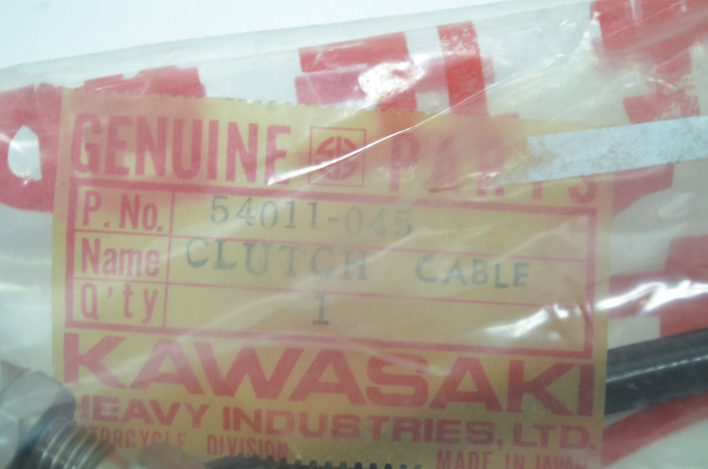 OEM Kawasaki 54011-045 Clutch Cable NOS