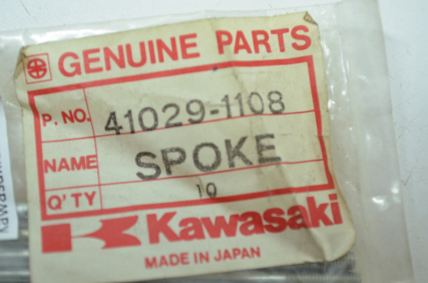 OEM Kawasaki 41029-1108 Left Front Inner Spoke 232 Qty 6 NOS