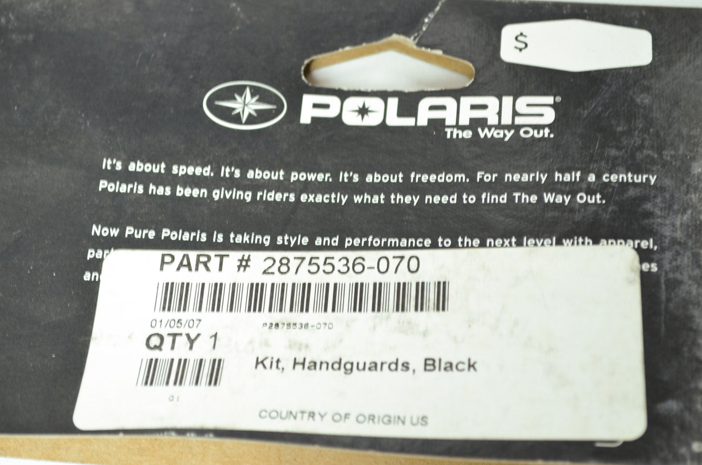 NEW OEM Polaris Black Handguard Kit for Fusion Low Race 2875536-070 NOS