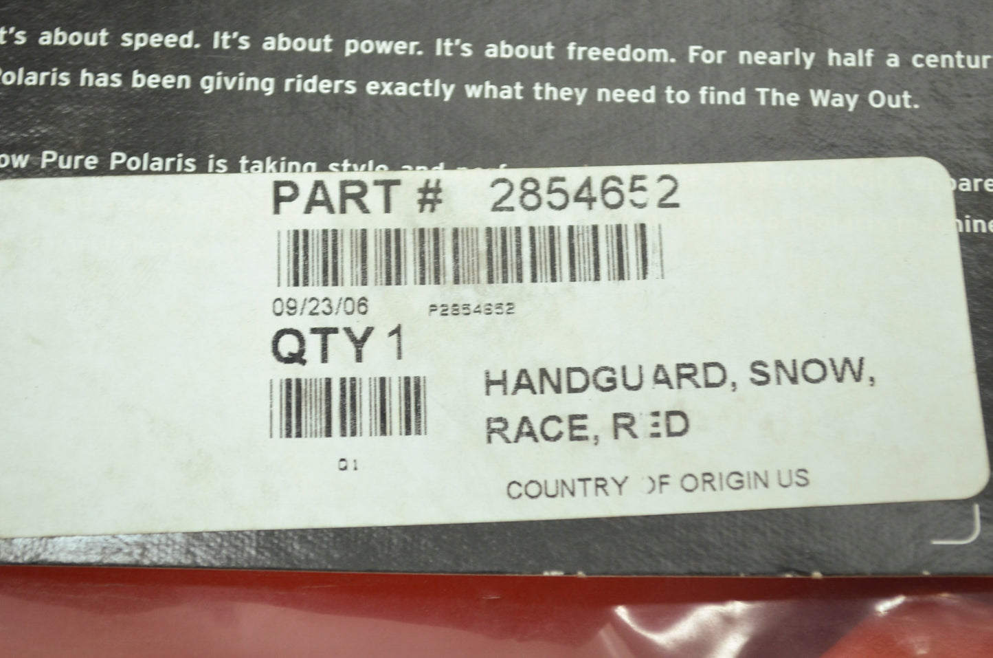 NEW OEM Polaris Red Handguard Kit 600RR 2854652 NOS