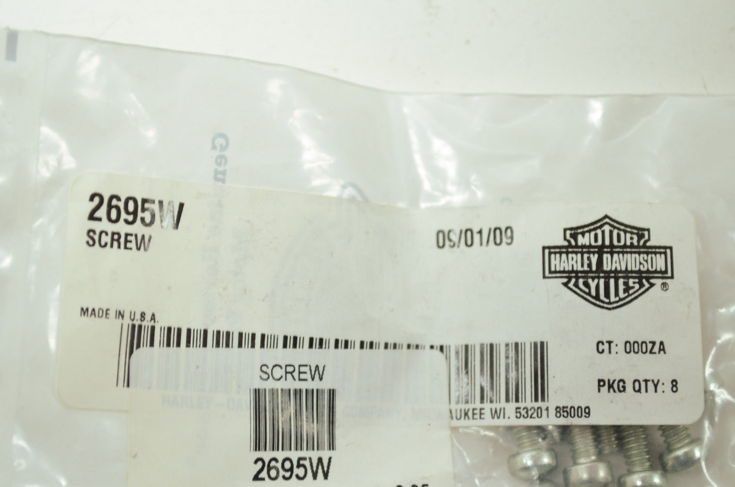 OEM Harley-Davidson 2695W Screw Qty 4 NOS