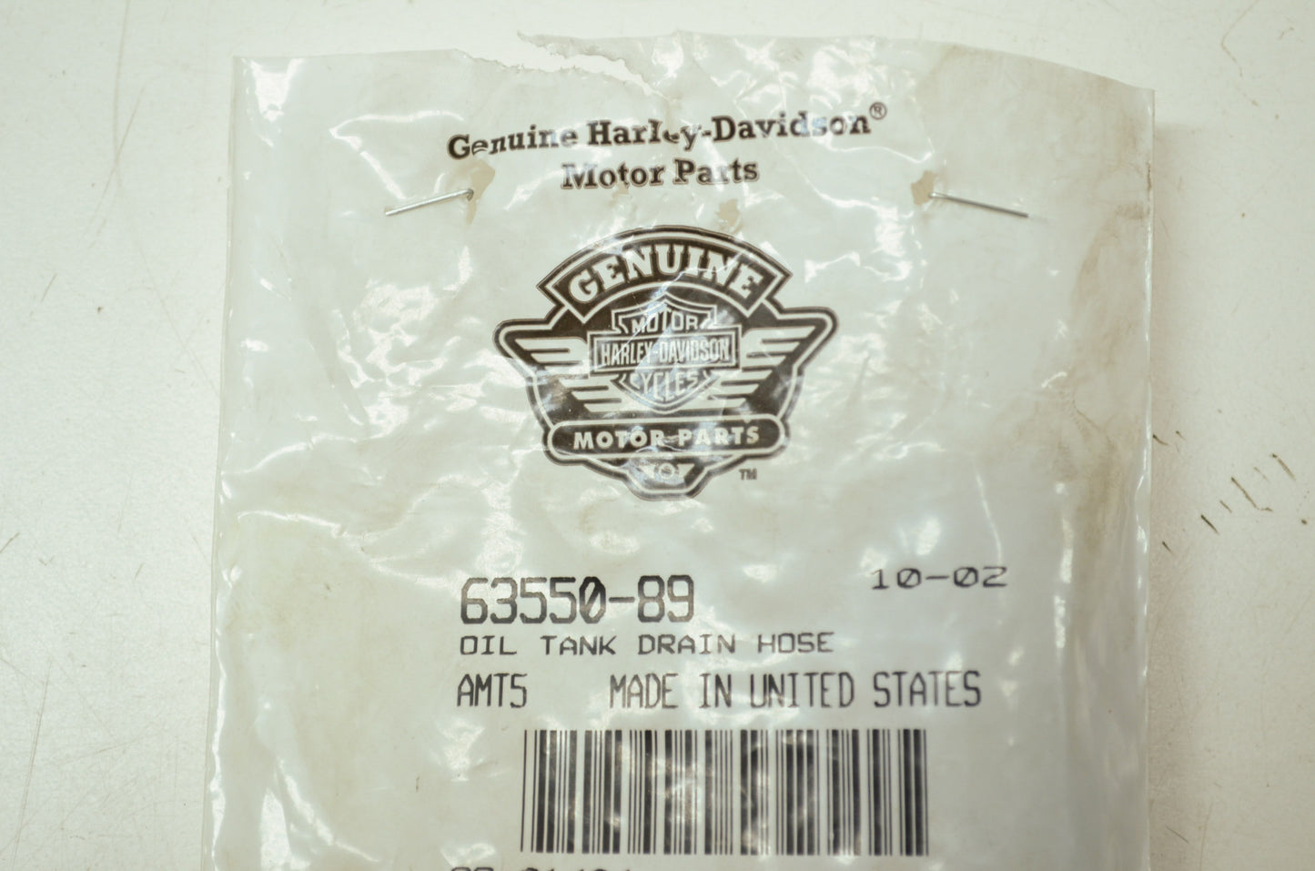 OEM Harley-Davidson 63550-89 Oil Tank Drain Hose NOS