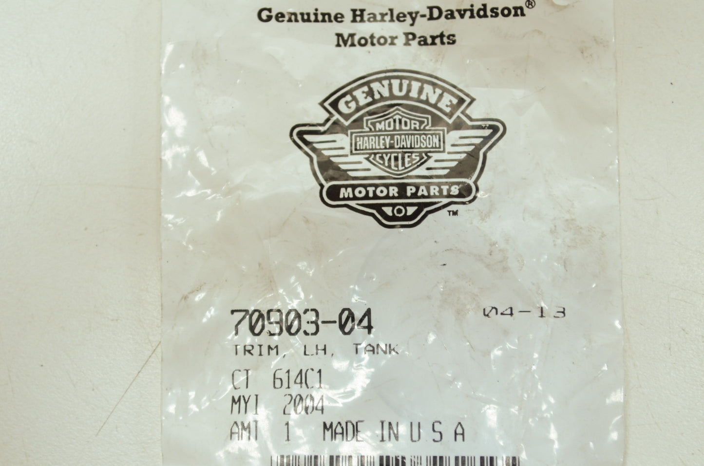 OEM Harley-Davidson 70903-04 Left Tank Trim NOS