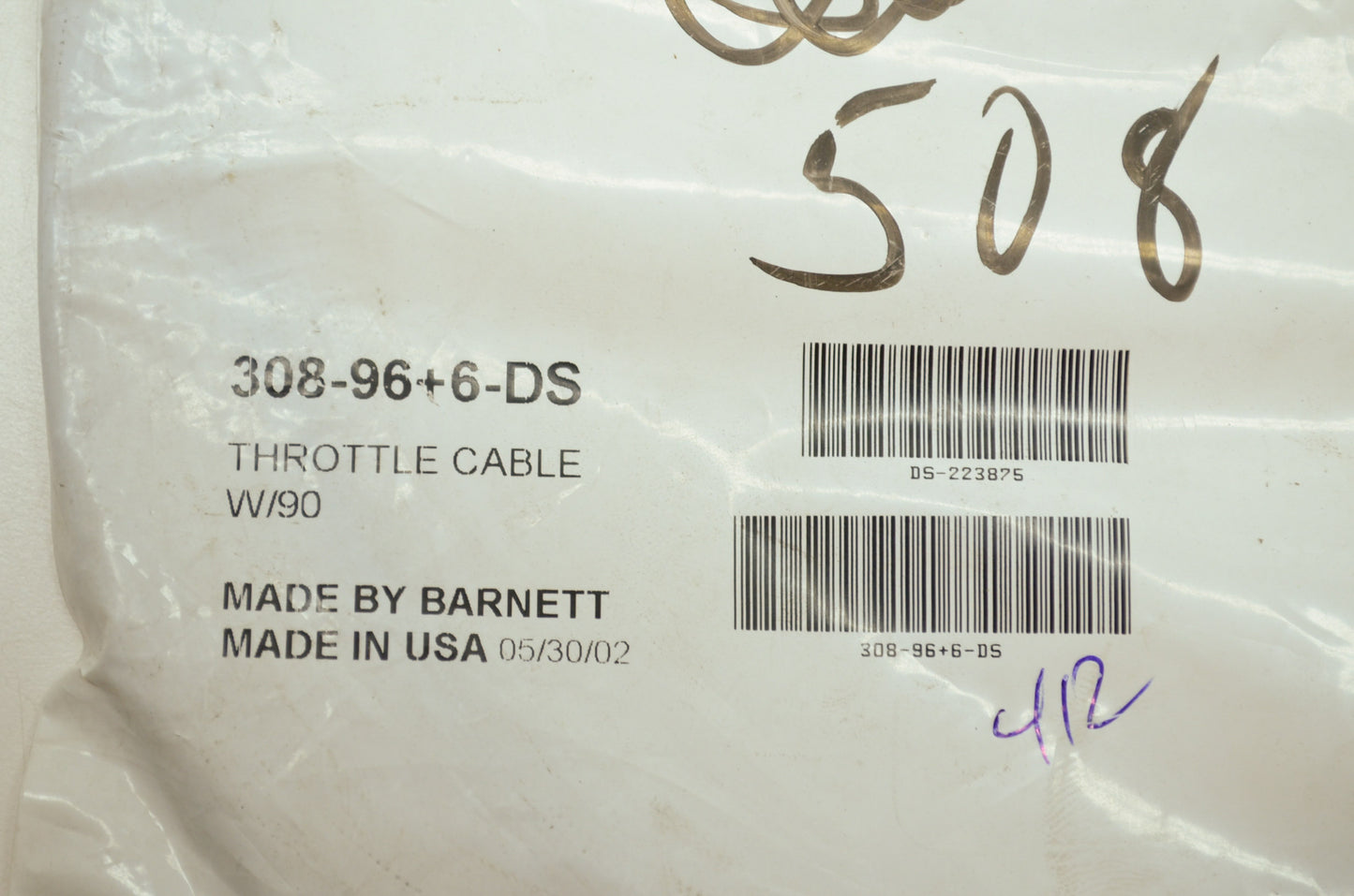 NEW Barnett Throttle Cable +6' 96-03 Harley Sportster XL 1200 883 308-96+6-DS NO