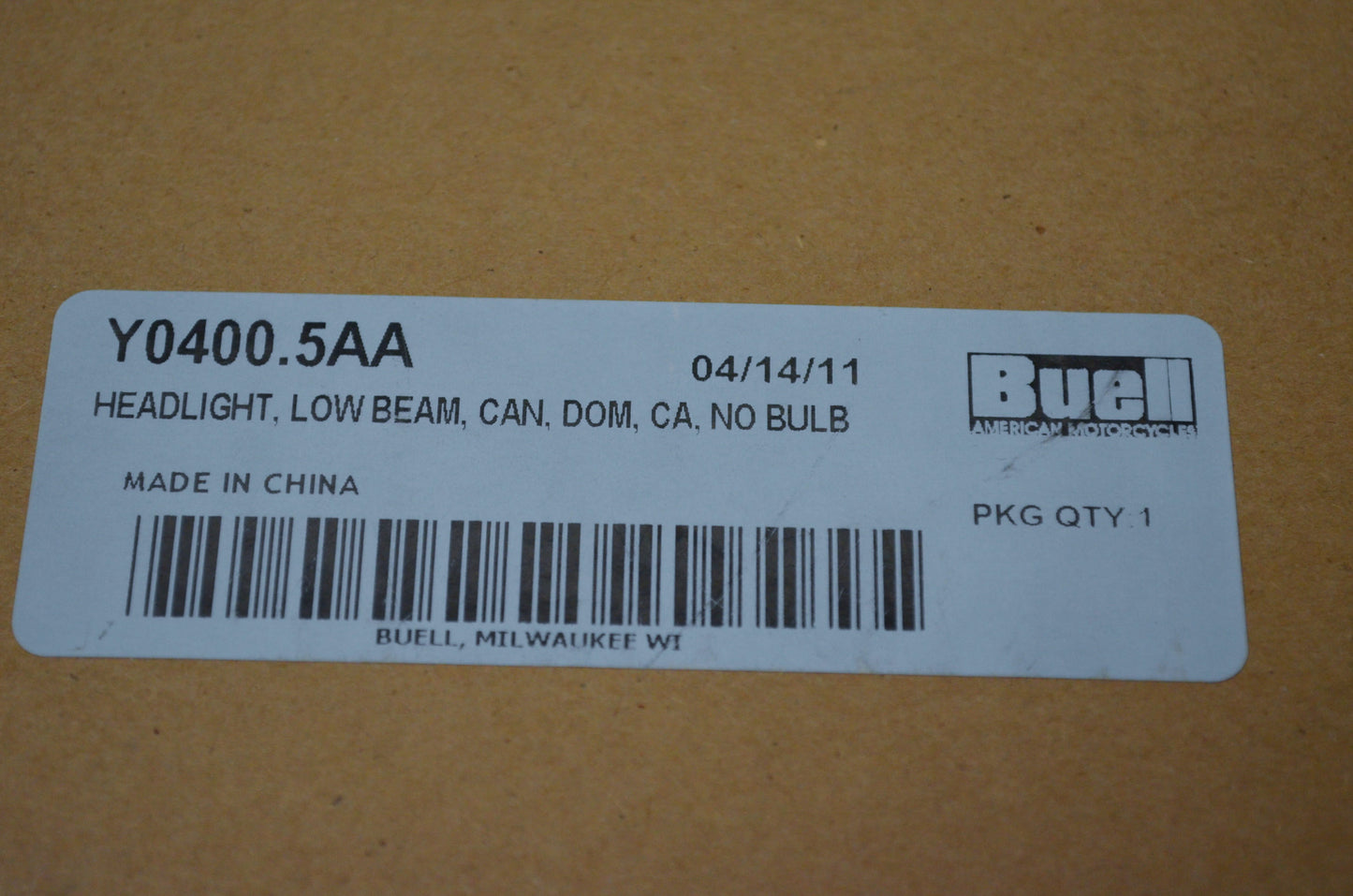 Buell Low Beam Headlight Can Dom CA No Bulb NOS