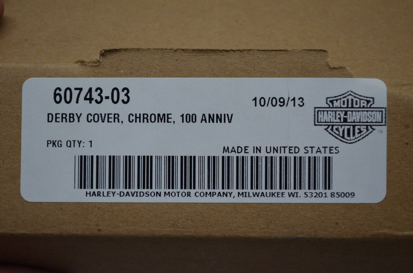 OEM Harley-Davidson 60743-03 Chrome Clutch Cover 100th Anniversary NOS