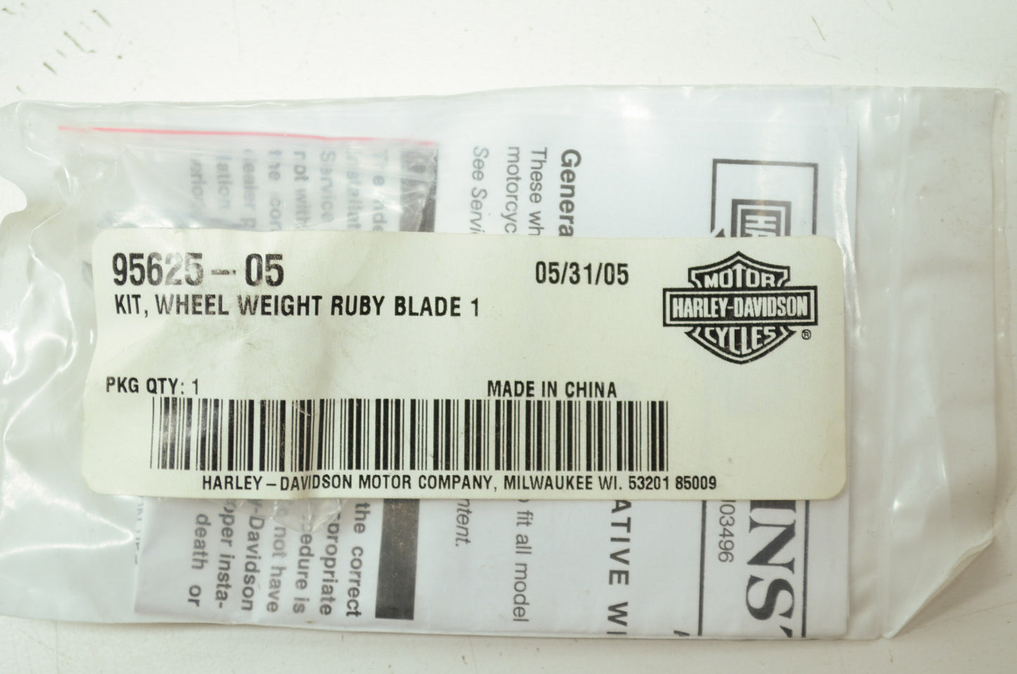 Wheel Weight Ruby Blade Kit 1 oz. NOS