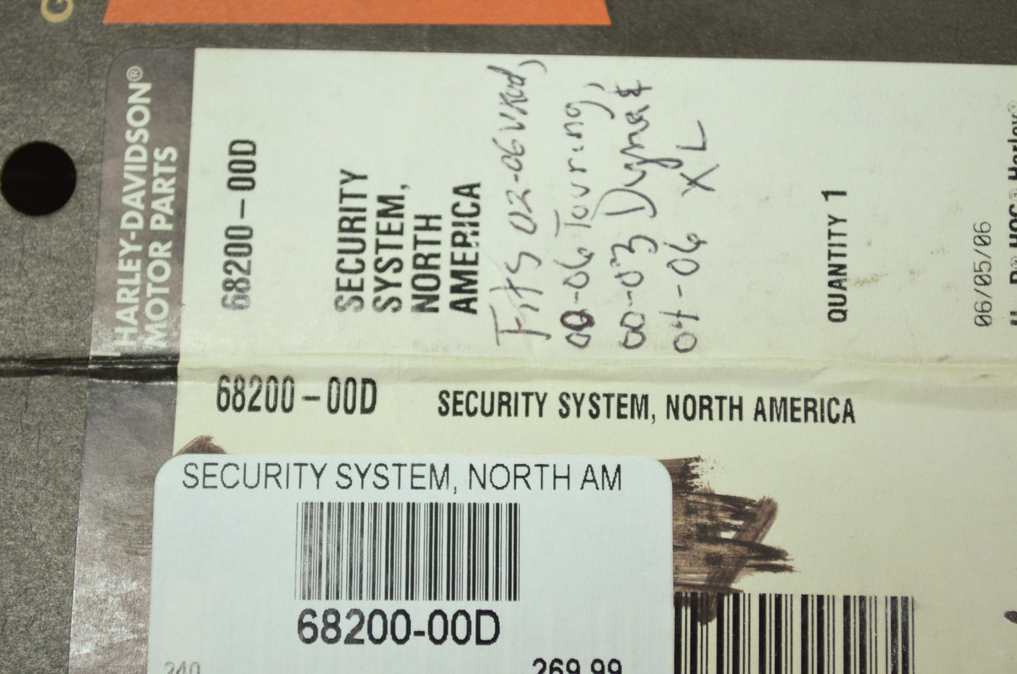 OEM Harley-Davidson 68200-00D Security System, North America NOS