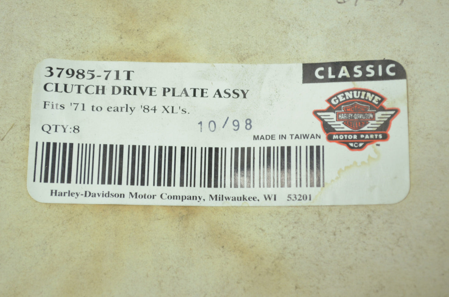 Clutch Drive Plate NOS