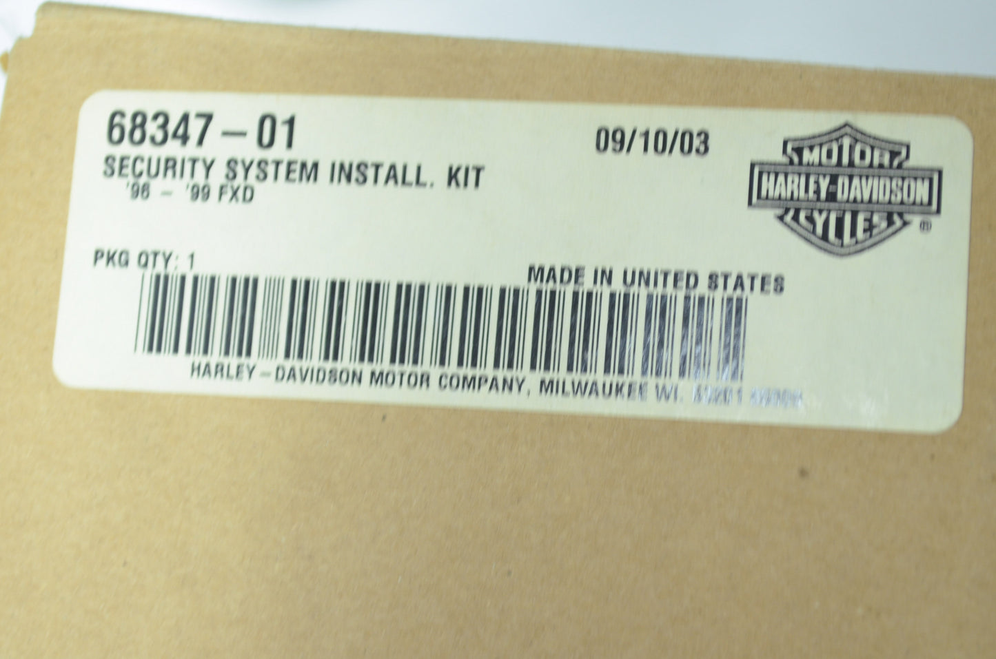 OEM Harley-Davidson 68347-01 Security System Installation Kit NOS