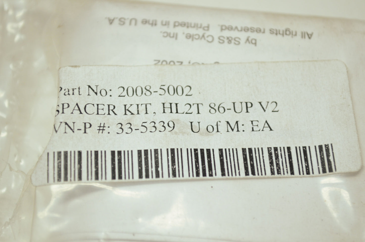 NEW S&S Spacer Kit HL2T 86- Later V2 2008-5002 NOS