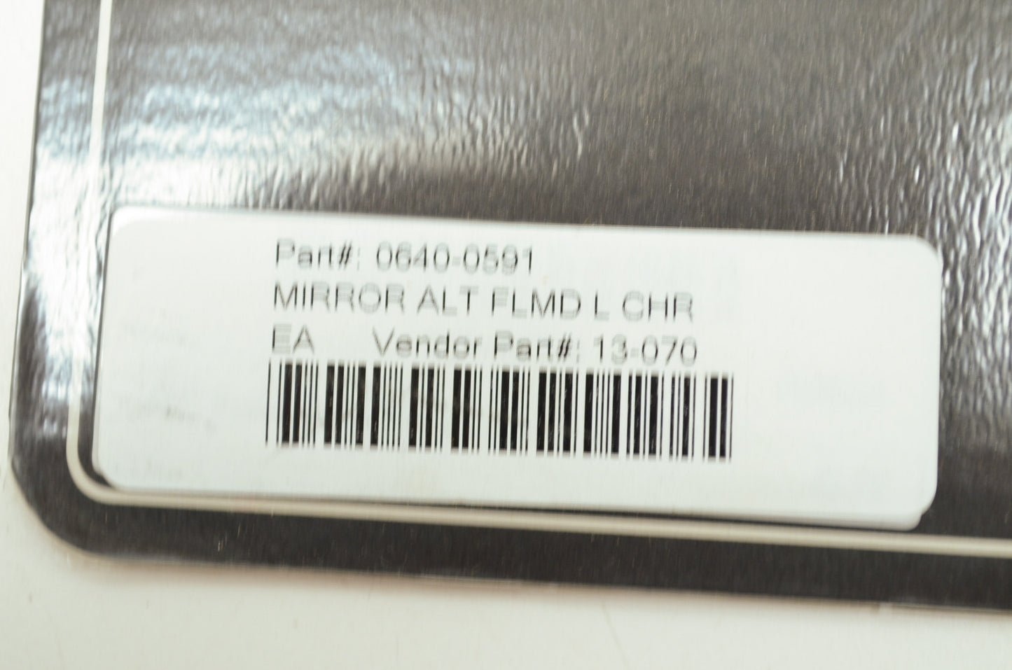 Left Chrome Flamed Mirror NOS