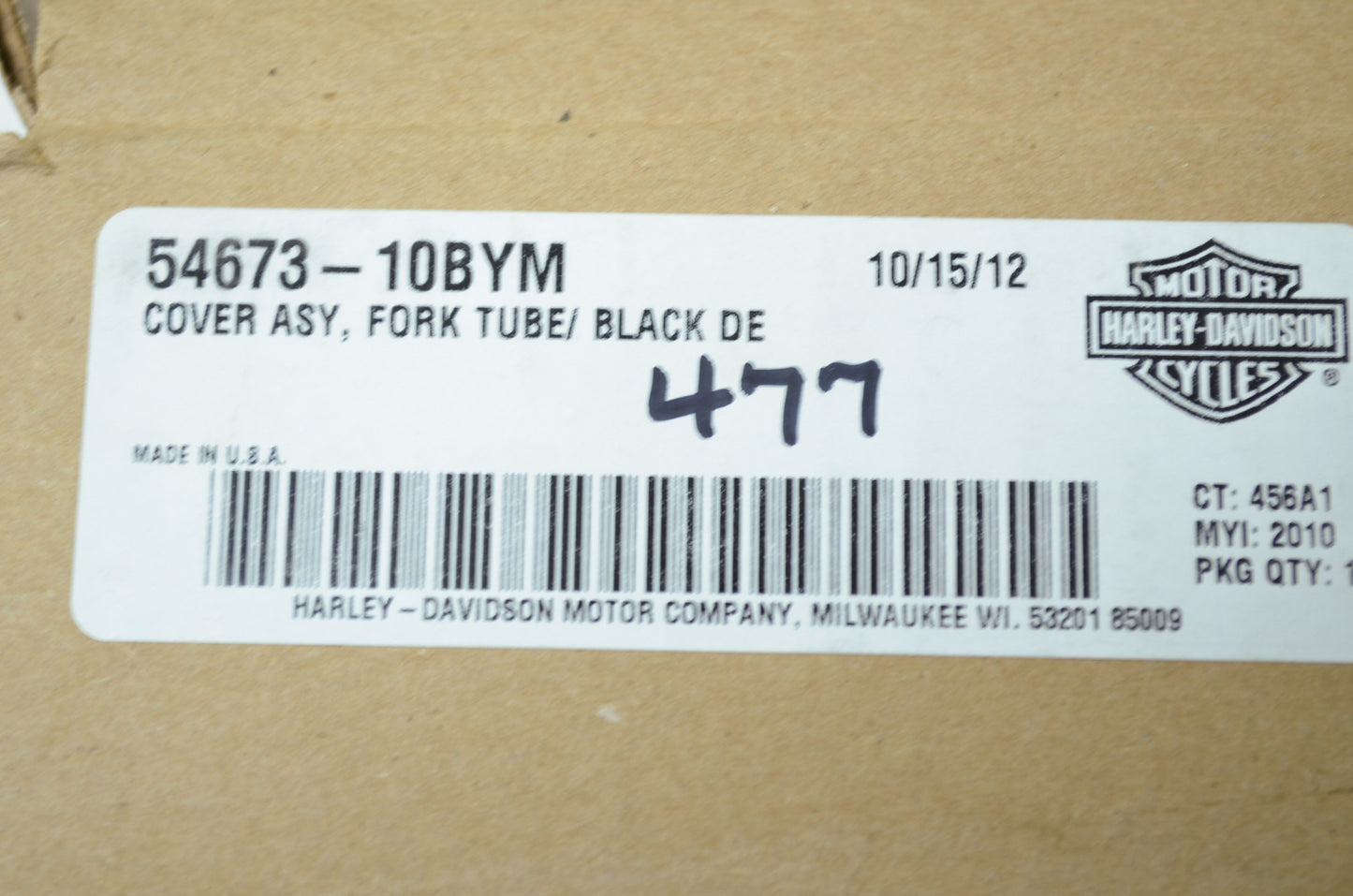 Fork Tube Cover 10-14 Fat Boy FLSTFB 103 NOS