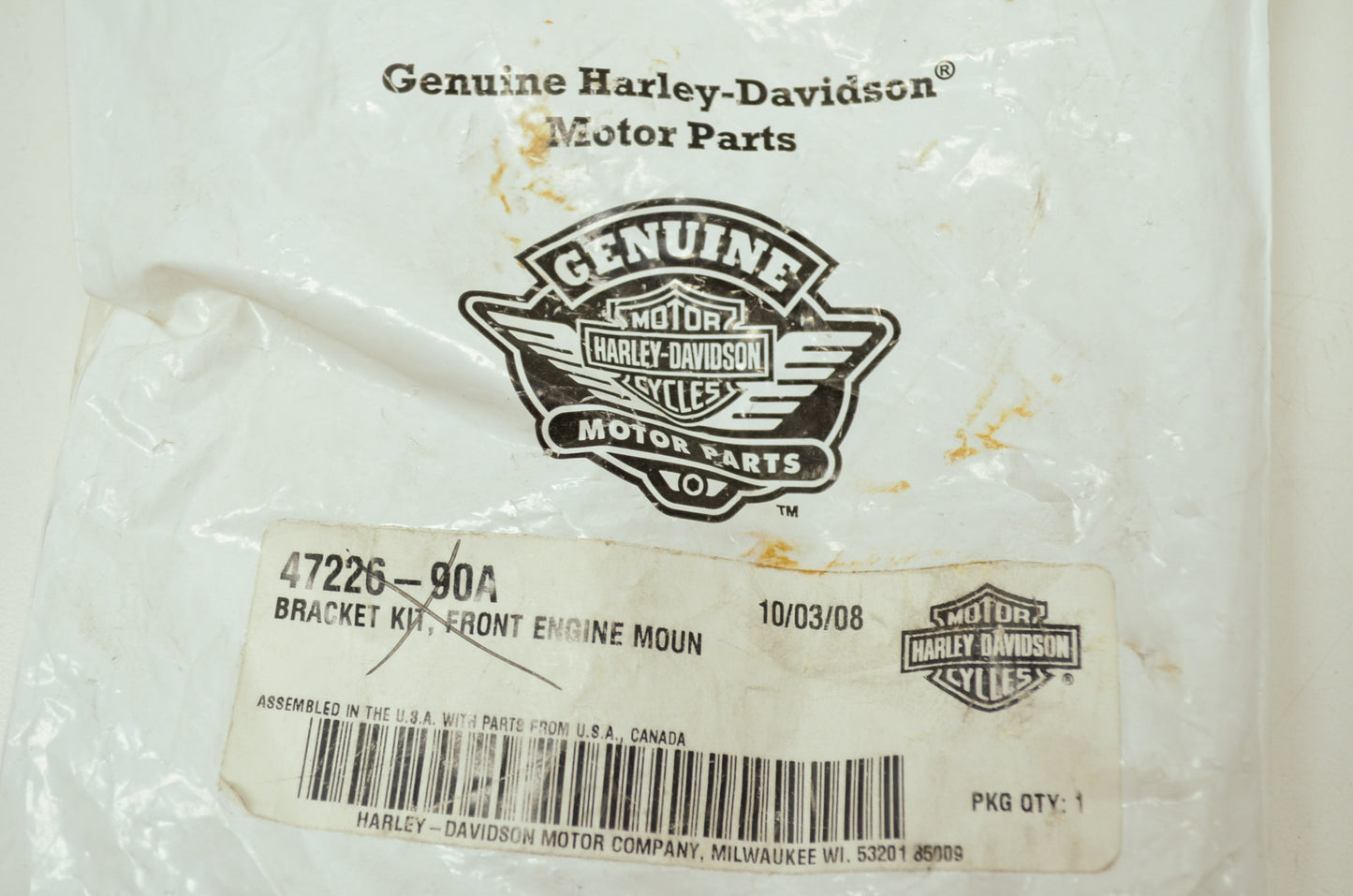 OEM Harley-Davidson 47226-90A Front Engine Mount Bracket Kit NOS