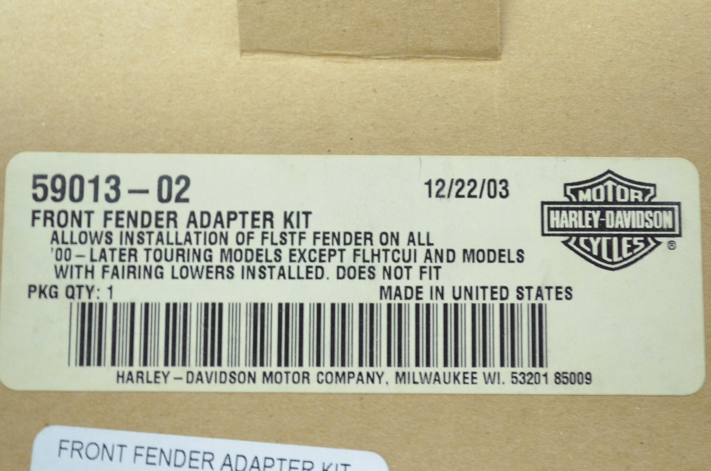OEM Harley-Davidson 59013-02 Front Fender Adapter NOS