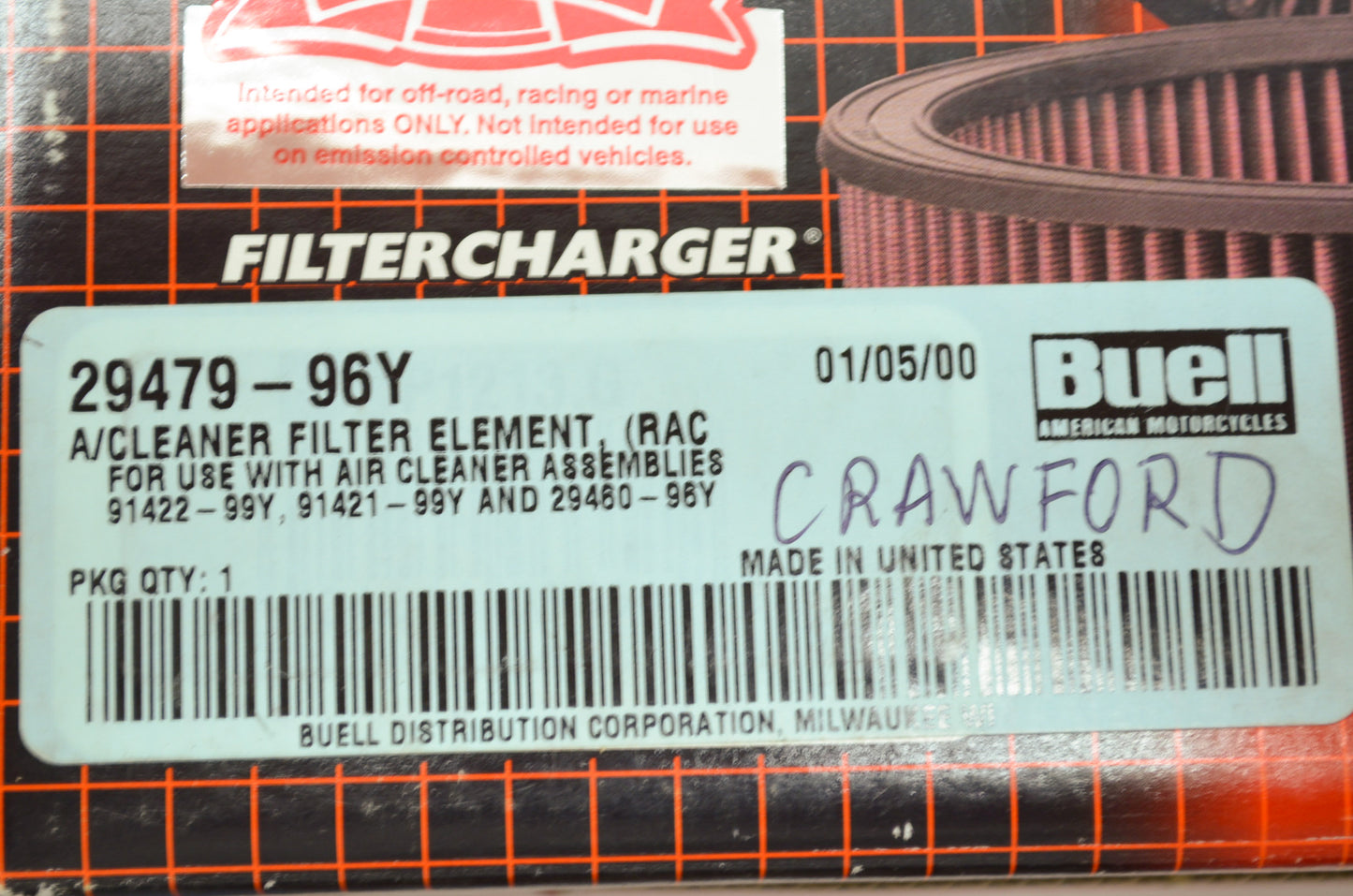 High Flow Air Filter NOS