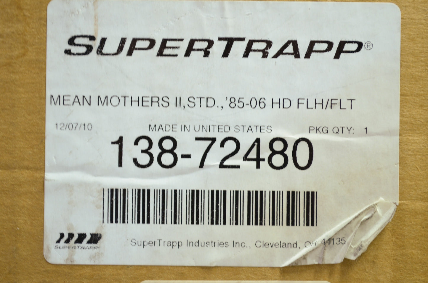 Supertrapp 138-72480 Mean Mothers II Drag Pipe Exhaust Harley Electra Glide Road King NOS