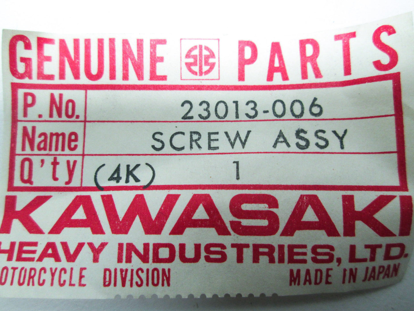 NEW OEM Kawasaki Headlight Adjustment Screw Kit KV100 KM100 KL250 23013-006 NOS