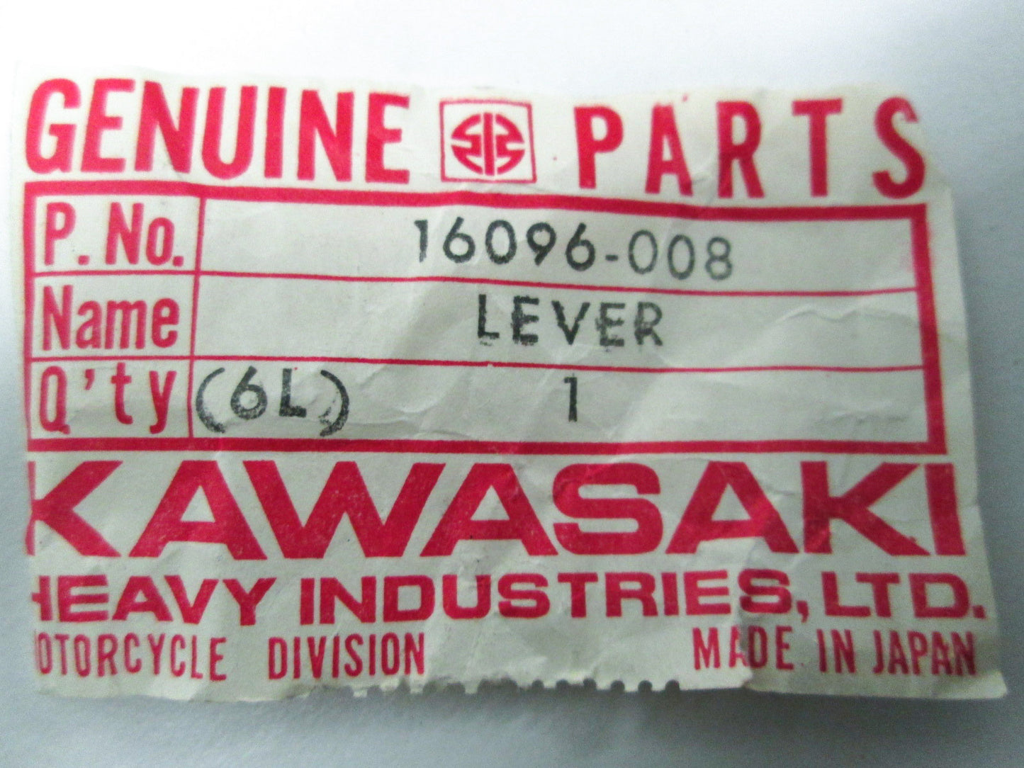 OEM Kawasaki 16096-008 Oil Pump Cable Lever NOS