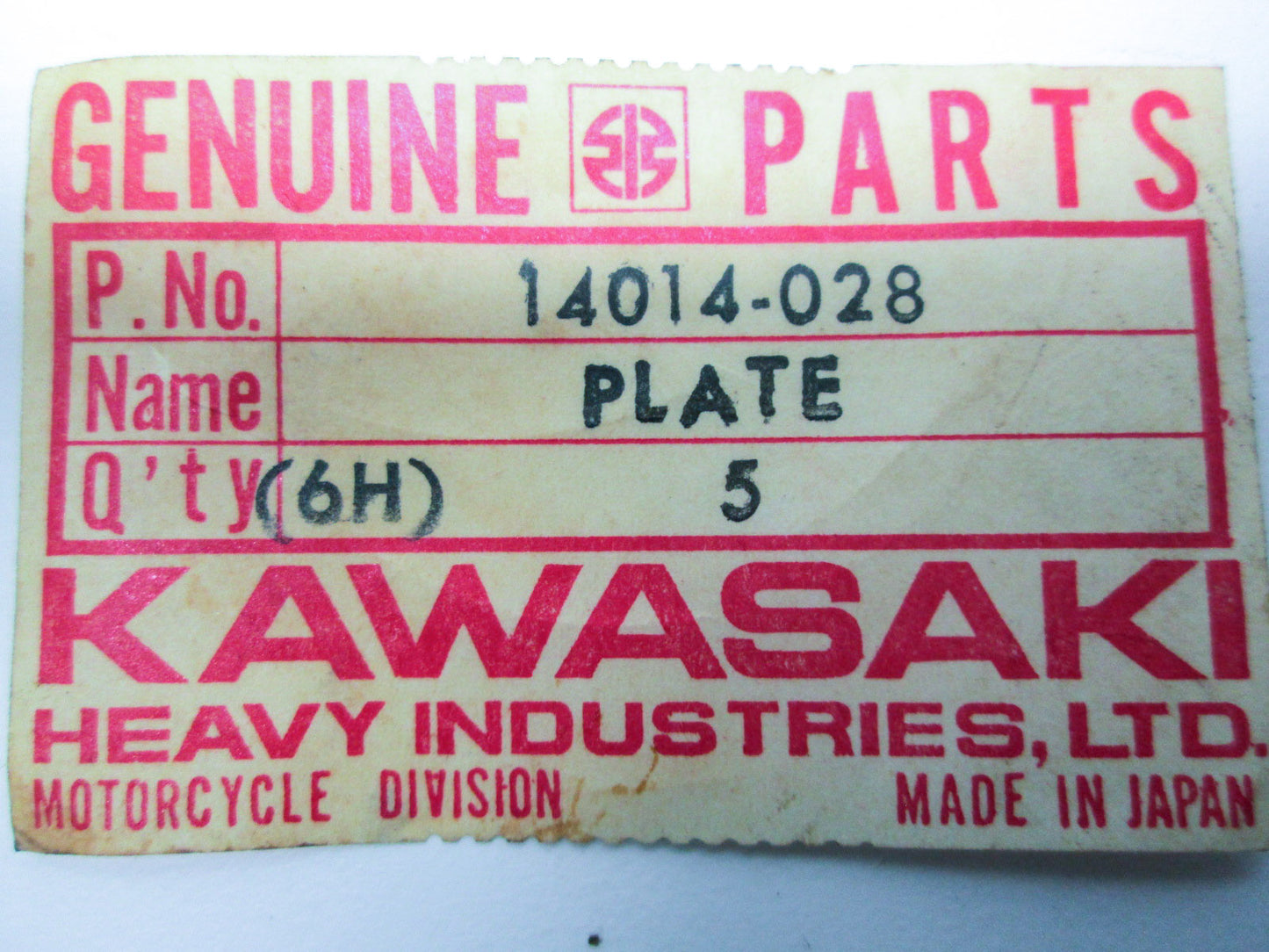 OEM Kawasaki 14014-028 Crank Bearing Plate