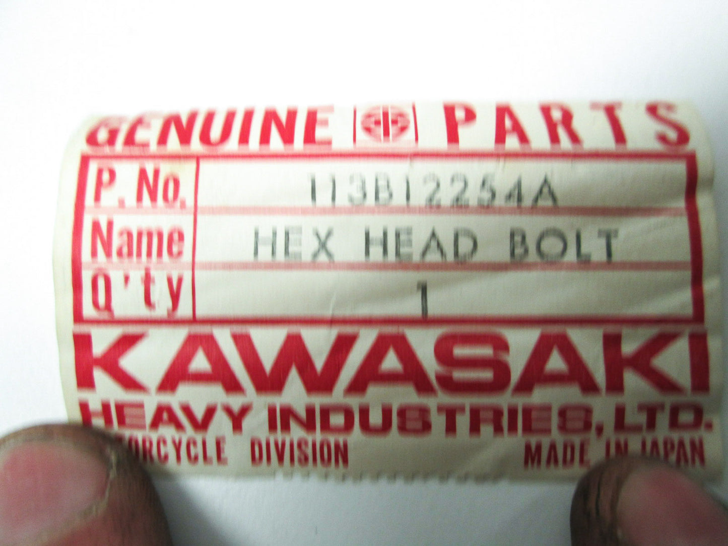 OEM Kawasaki 113B12254A Hex Head Bolt 12X254 NOS