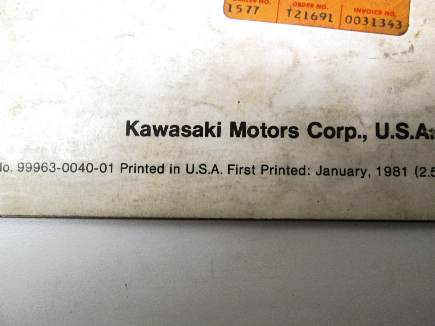 OEM Kawasaki 99963-0040-01 Service Manual Supplement KZ1000C4