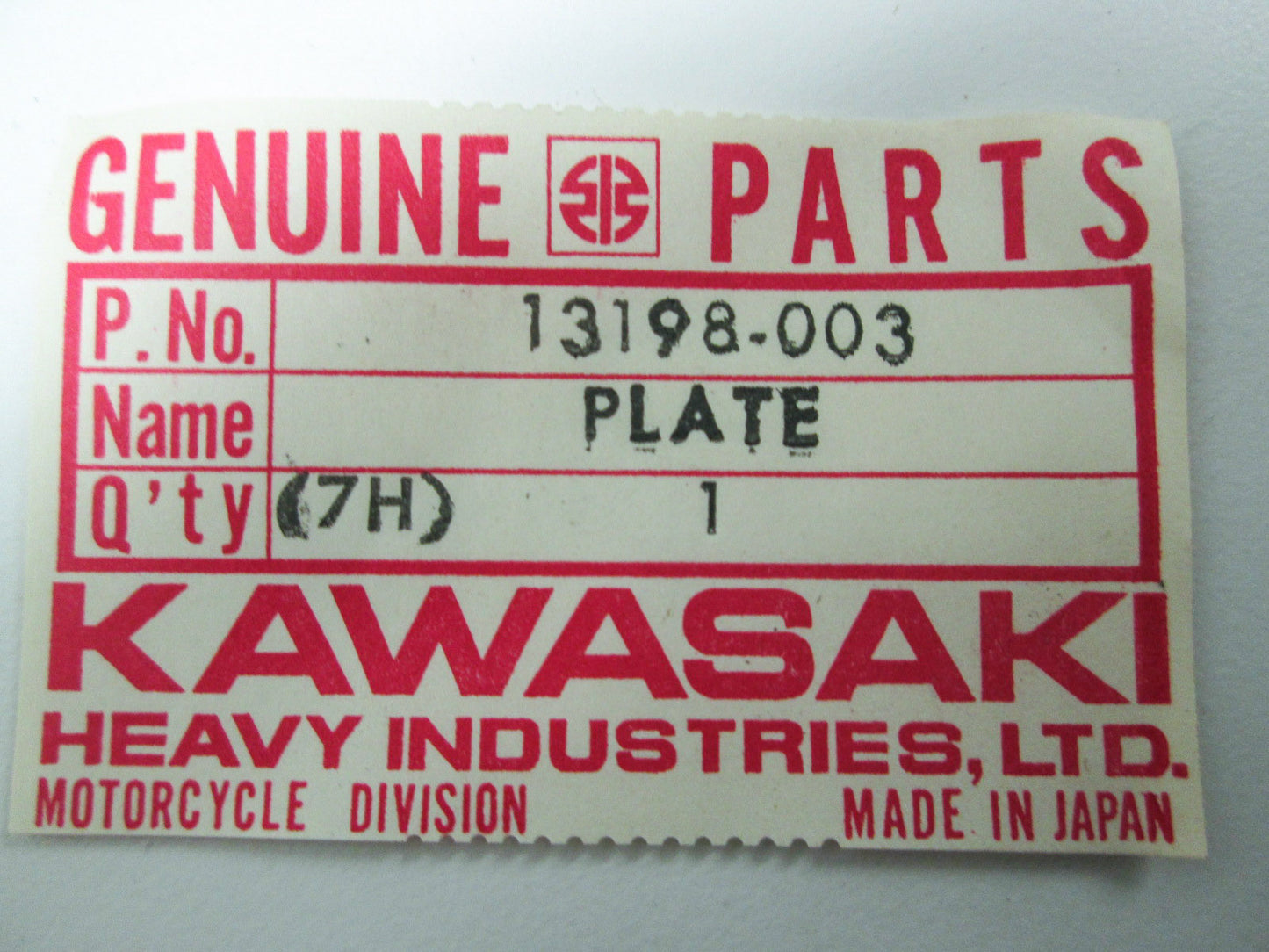 OEM Kawasaki 13198-003 Ball Holder Plate NOS