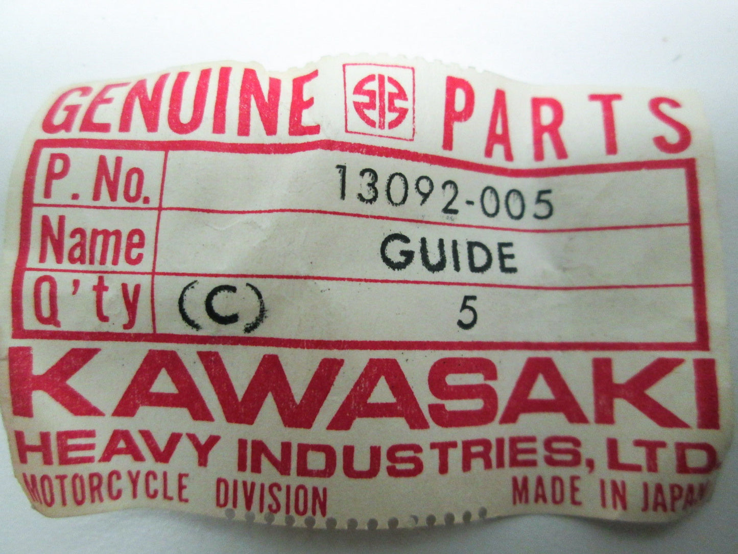 OEM Kawasaki 13092-005 Clutch Spring Guide NOS