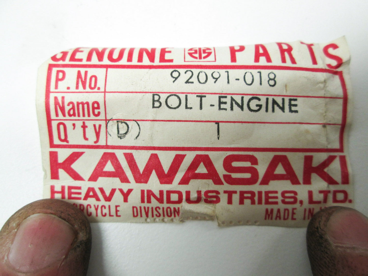 OEM Kawasaki 92091-018 Bolt 10X237 NOS