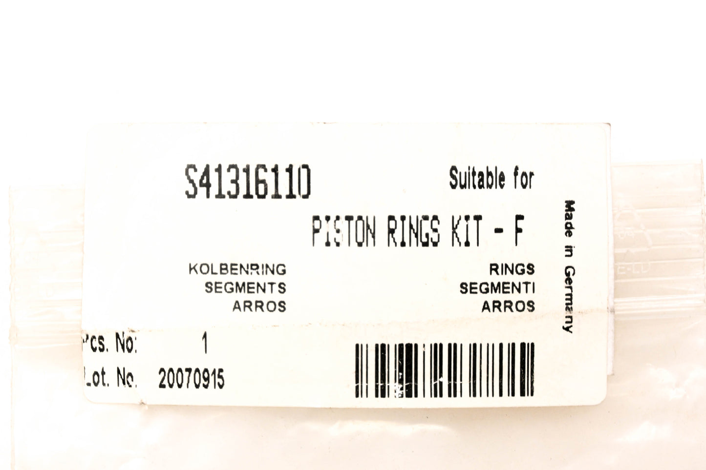 Athena S41316110 Piston Ring Kit NOS