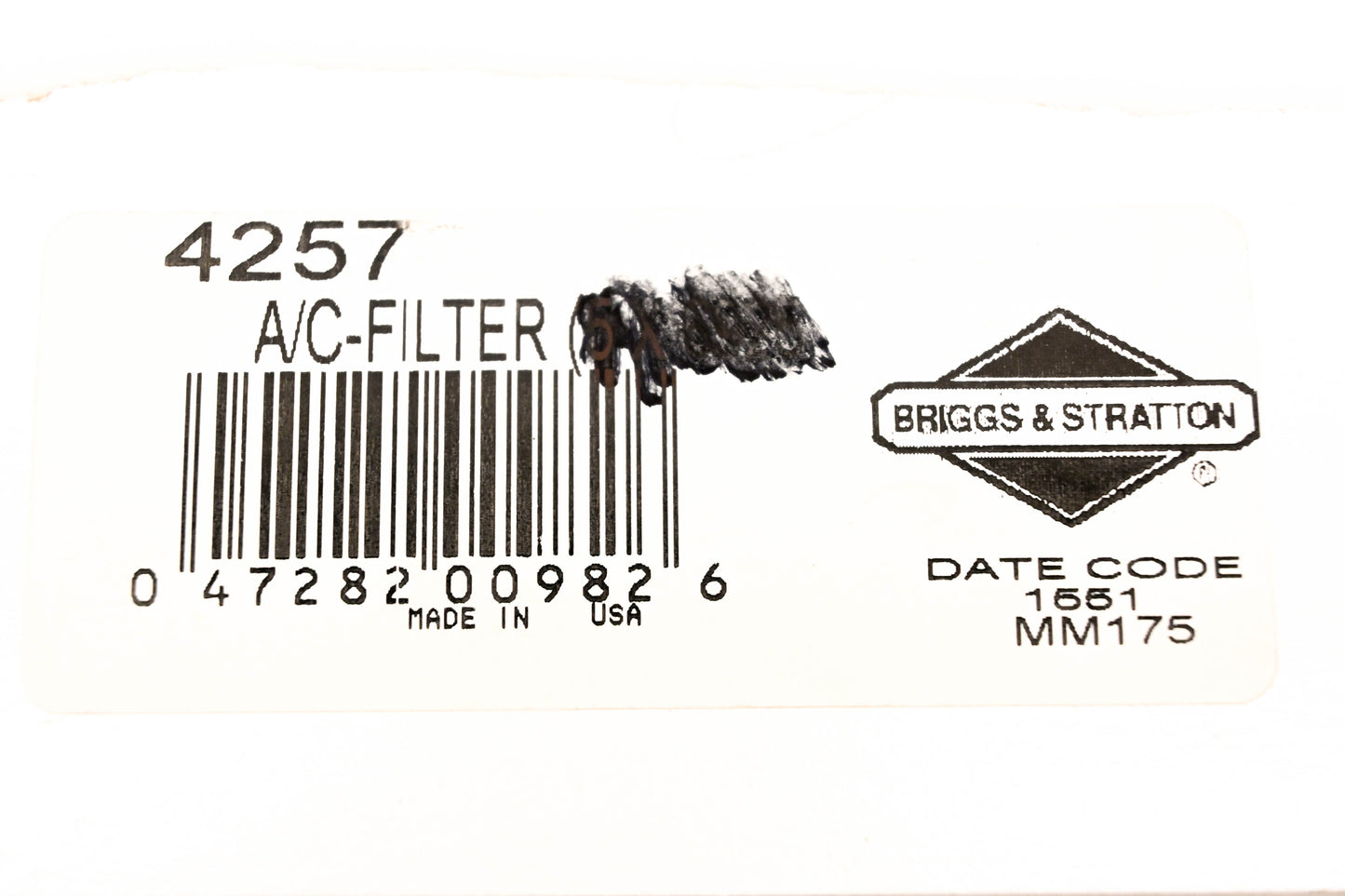 OEM Briggs & Stratton 4257 Air Filter NOS