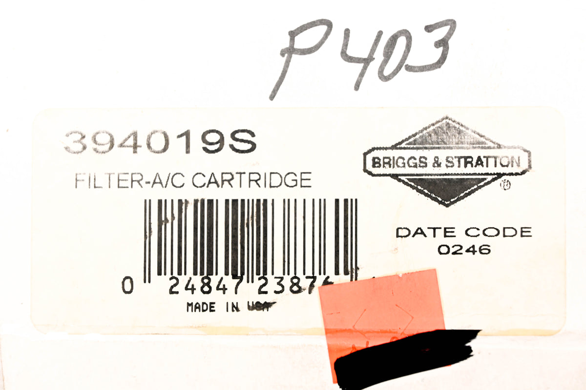 OEM Briggs & Stratton 394019S, 4136 Air Filter NOS