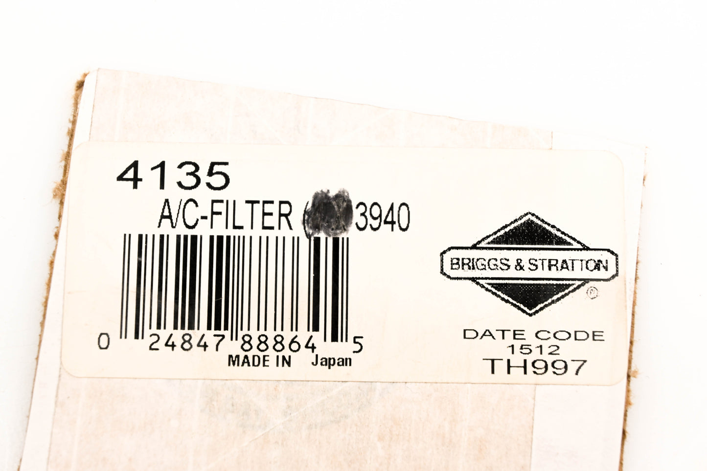OEM Briggs & Stratton 4135, 3940 Air Filter NOS
