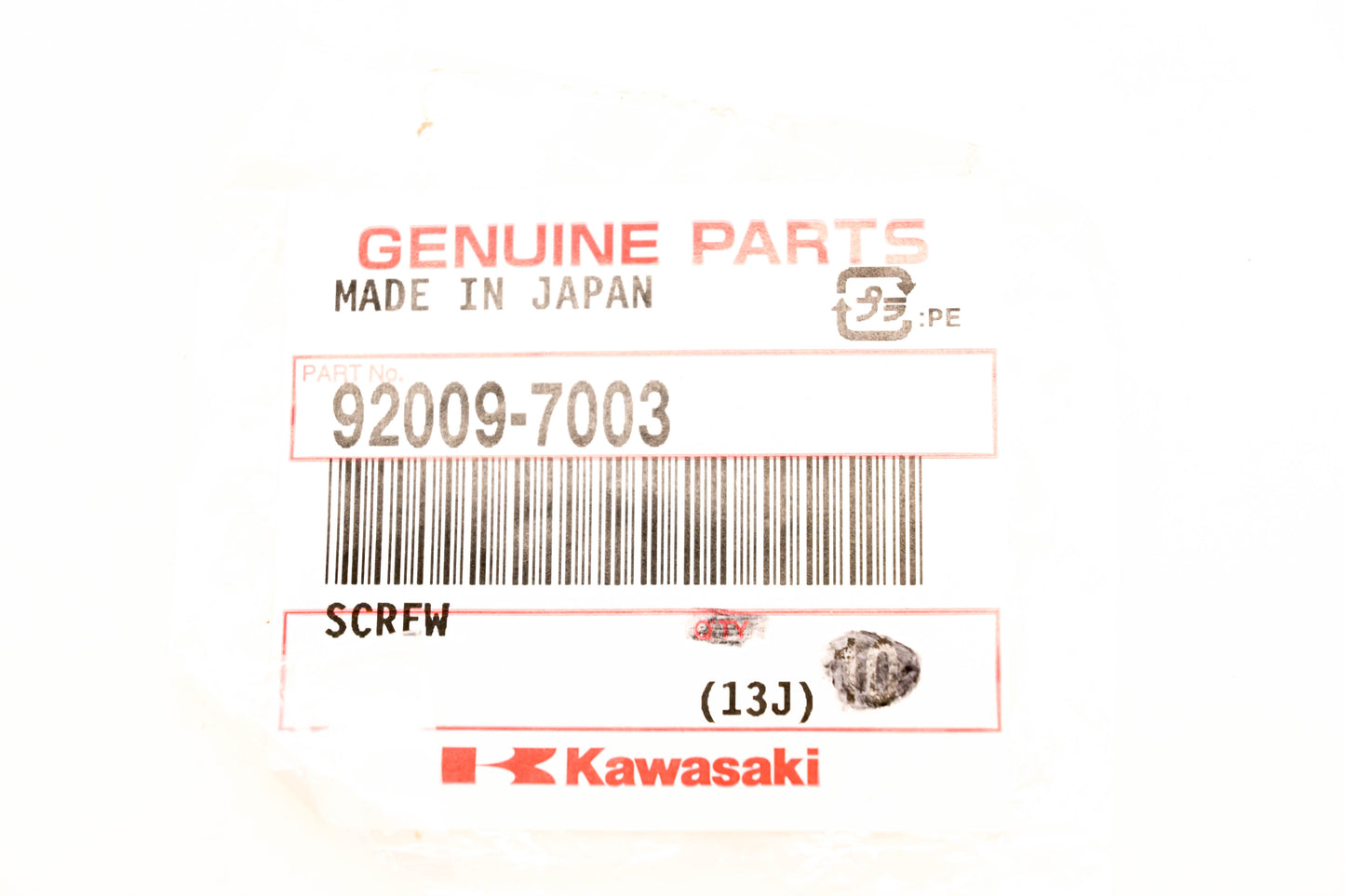 OEM Kawasaki 92009-7003 Screw NOS