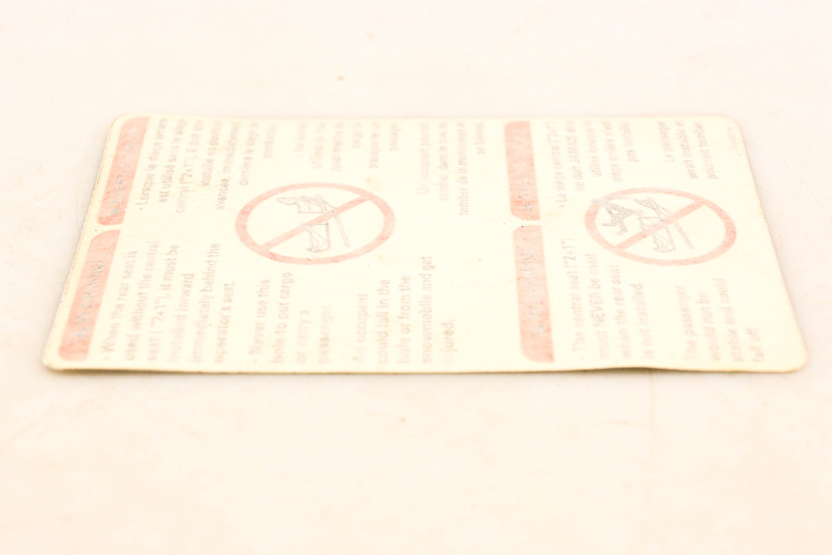 Aftermarket 516002744, 2011-1 Warning Decal NOS